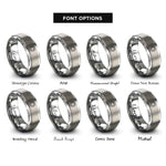 font options for inside engraving on gray sun solar glyph rings