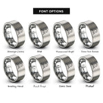 font options for inside engraving on gray sun stars rings