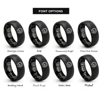 font options for inside engraving on black sun steps rings