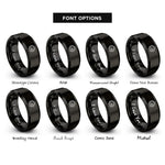 font options for inside engraving on black sun steps rings