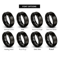 font options for inside engraving on black sun steps rings