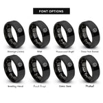 font options for inside engraving on black sun steps rings