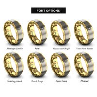 font options for inside engraving on gold & silver sun waves rings
