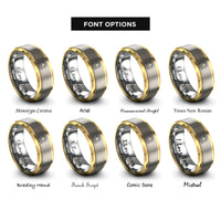 font options for inside engraving on gold & gray sun waves rings