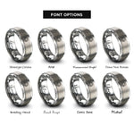 font options for inside engraving on gray sun waves rings