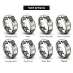 font options for inside engraving on silver sun waves rings