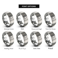 font options for inside engraving on grey sun waves rings