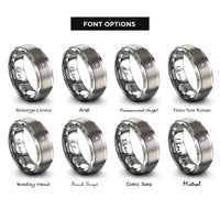 font options for inside engraving on grey sun waves rings