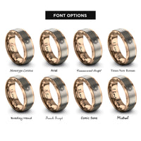 font options for inside engraving on rose gold sun waves rings