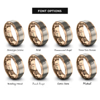 font options for inside engraving on rose gold sun waves rings