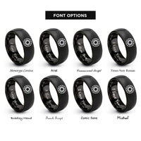 font options for inside engraving on black sun wheel rings