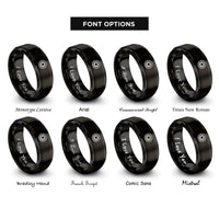 font options for inside engraving on black sun wheel rings