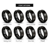 font options for inside engraving on black sun wheel rings