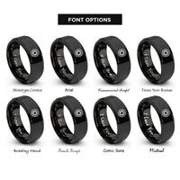 font options for inside engraving on black sun wheel rings