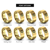 font options for inside engraving on gold sun wheel rings