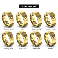 font options for inside engraving on gold sunburst circle rings