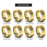 font options for inside engraving on gold sunburst circle rings