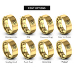 font options for inside engraving on gold sunburst circle rings