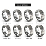 font options for inside engraving on gray sunburst circle rings