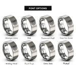 font options for inside engraving on silver sunburst circle rings