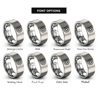 font options for inside engraving on silver sunburst circle rings