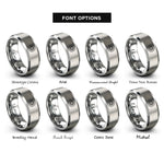 font options for inside engraving on gray sunburst circle rings