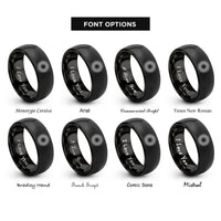 font options for inside engraving on black sunburst gradient rings