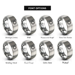 font options for inside engraving on grey sunburst gradient rings