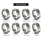 font options for inside engraving on silver sunburst over horizon rings