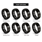 font options for inside engraving on black sundae cup rings