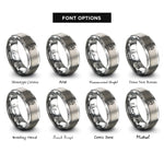 font options for inside engraving on silver sundae cup rings