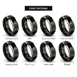 font options for inside engraving on black & gray sunflower rings