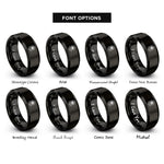 font options for inside engraving on black sunflower rings