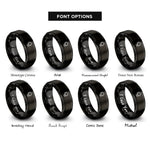font options for inside engraving on black sunflower rings