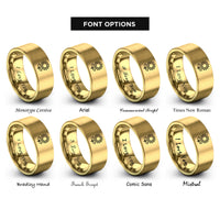 font options for inside engraving on gold sunflower rings