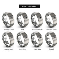 font options for inside engraving on grey sunflower rings