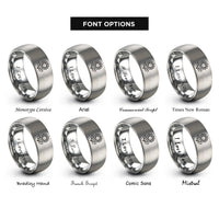 font options for inside engraving on gray sunflower rings
