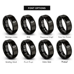 font options for inside engraving on black sunflower seed rings