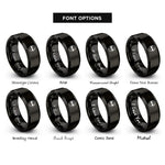 font options for inside engraving on black sunglasses face wink rings