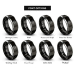 font options for inside engraving on black & gray sunrise horizon rings