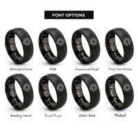 font options for inside engraving on black sunrise horizon rings