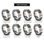 font options for inside engraving on gray sunrise horizon rings