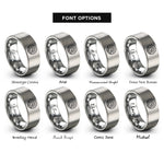 font options for inside engraving on silver sunrise mountains rings