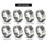 font options for inside engraving on grey sunset circle rings