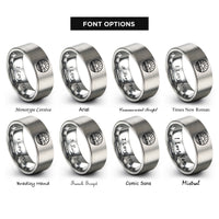 font options for inside engraving on grey sunset circle rings