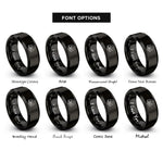 font options for inside engraving on black sunset kayaker rings