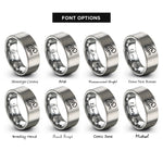 font options for inside engraving on gray sunset wave rings