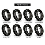 font options for inside engraving on black & grey sup paddler rings