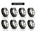 font options for inside engraving on black & grey sup paddler rings