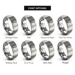 font options for inside engraving on grey sup paddler rings